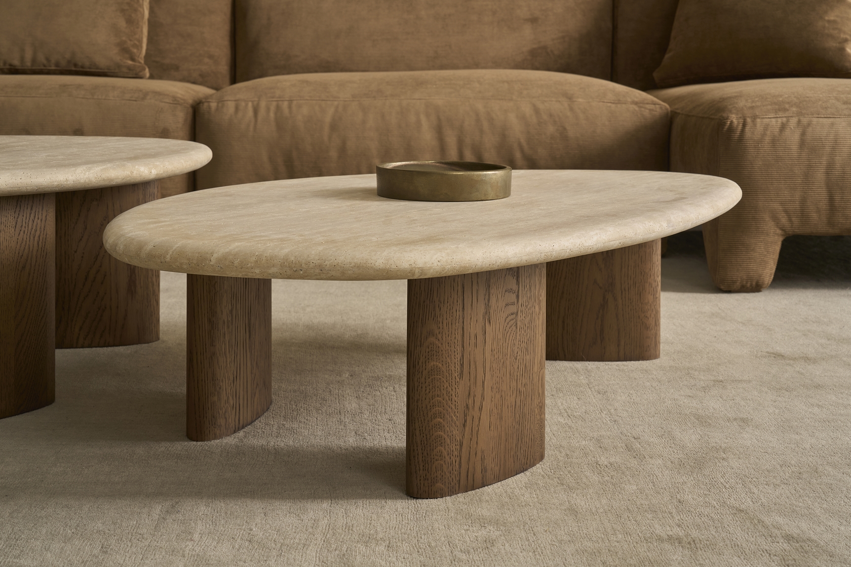Kora Travertine Coffee Table