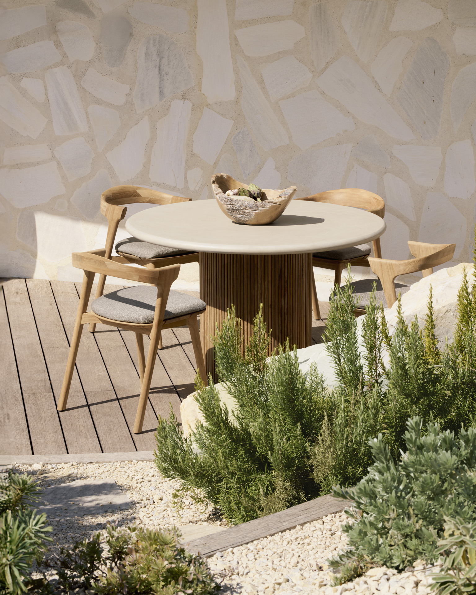 Ethnicraft Reclaimed Teak Roller Max Outdoor Dining Table