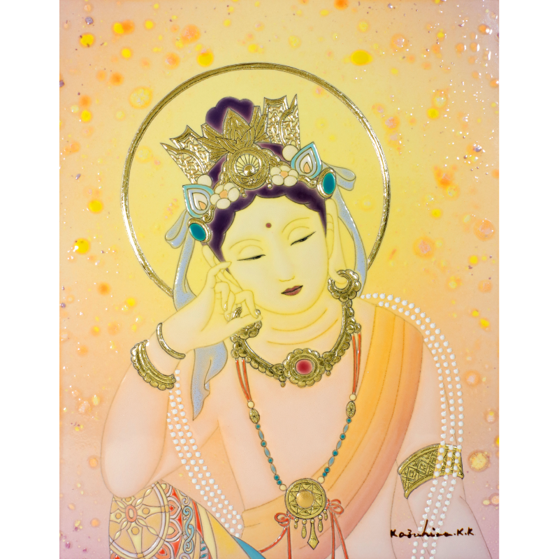 陶彩画_菩薩作品_弥勒菩薩_全体