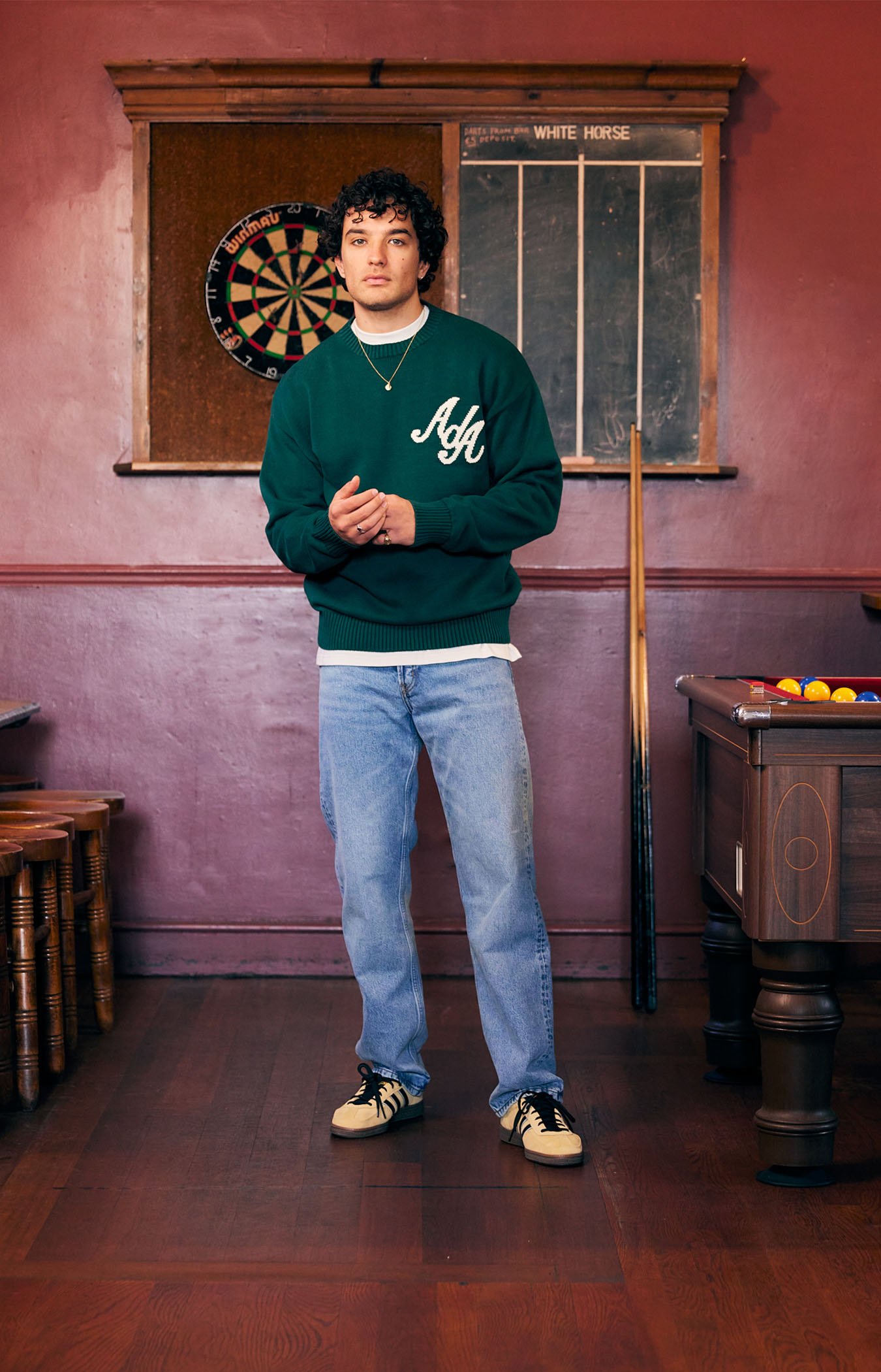 Forest Green AdA Knitted Crew
