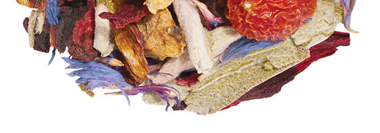 Blueberry Merlot tea pile