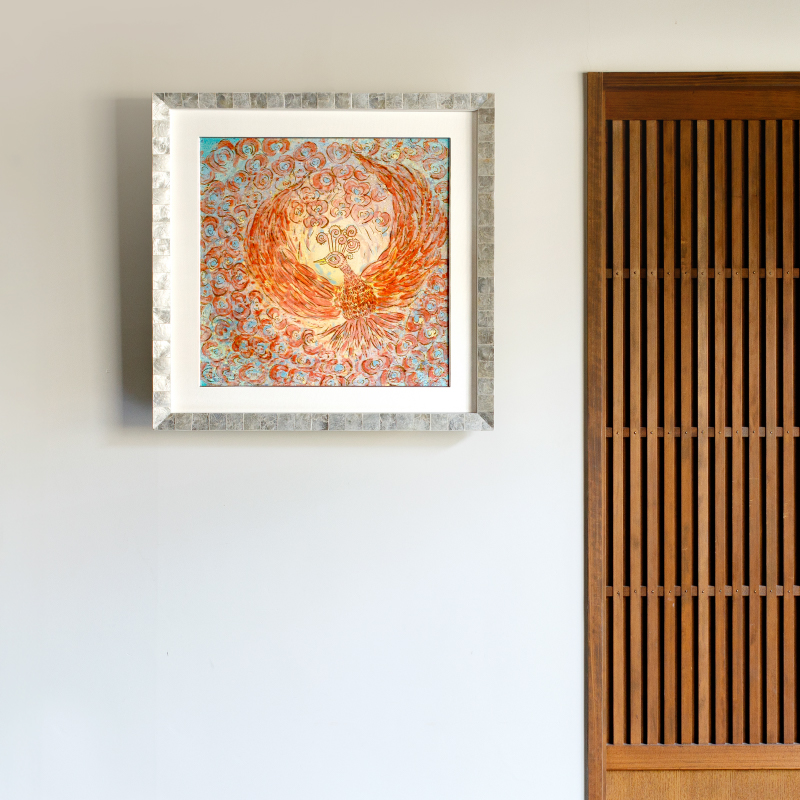 妻の作った　陶板画　右手　矢印　ハンドサイン　オブジェ　陶芸 ハンドオブジェ オーケー Hand Objet OK 陶器 オブジェ