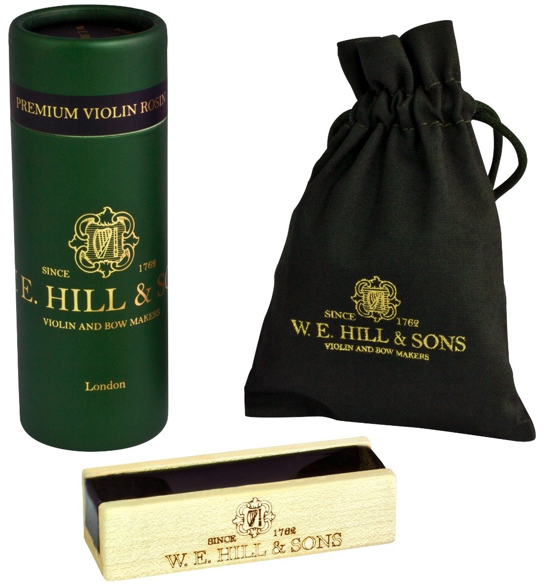 W. E. Hill Premium Violin Rosin in action