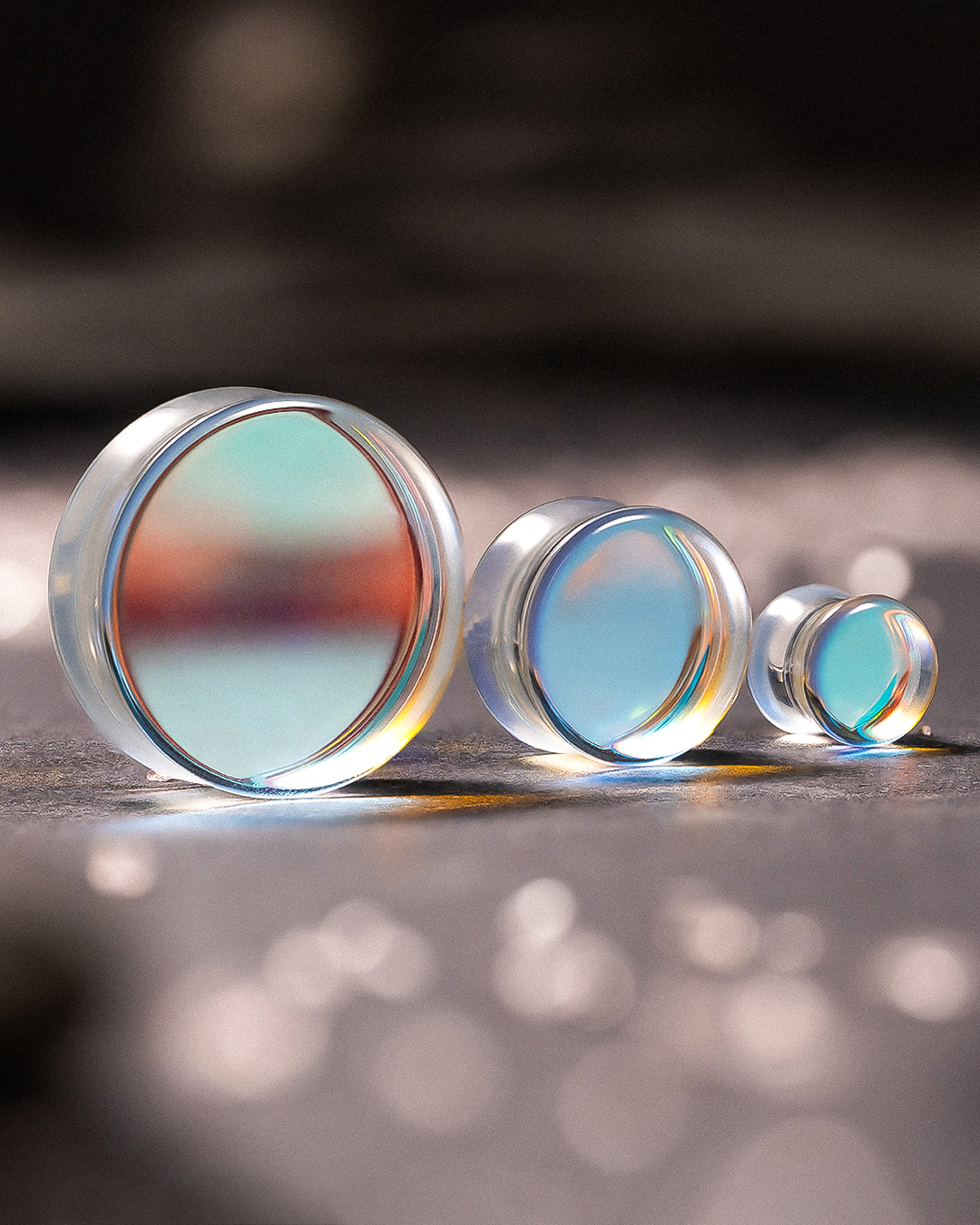 Colourful Glass Iridescent Plugs