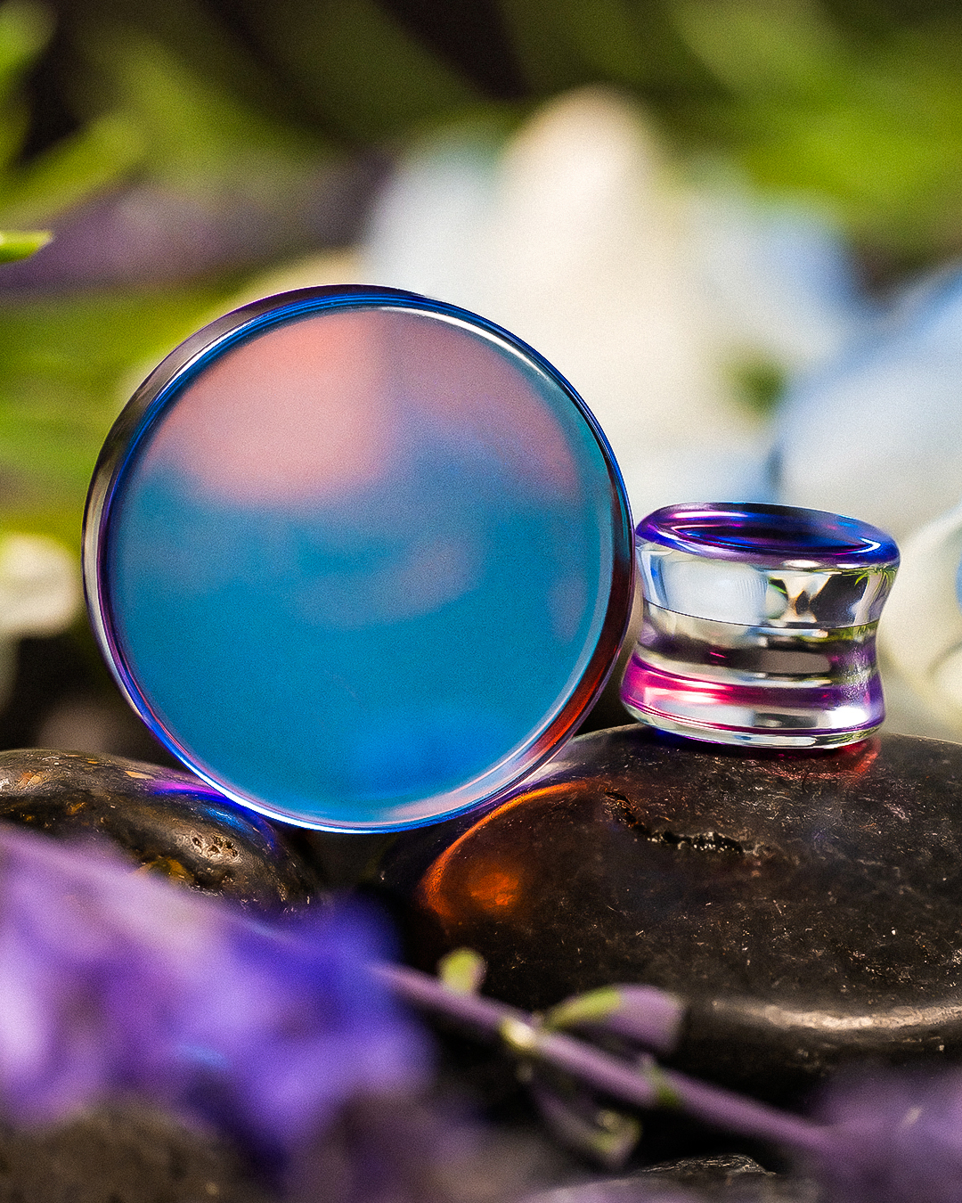 Vibrant Purple Iridescent Glass Plug