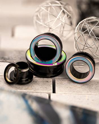 Stylish blue iridescent steel tunnels