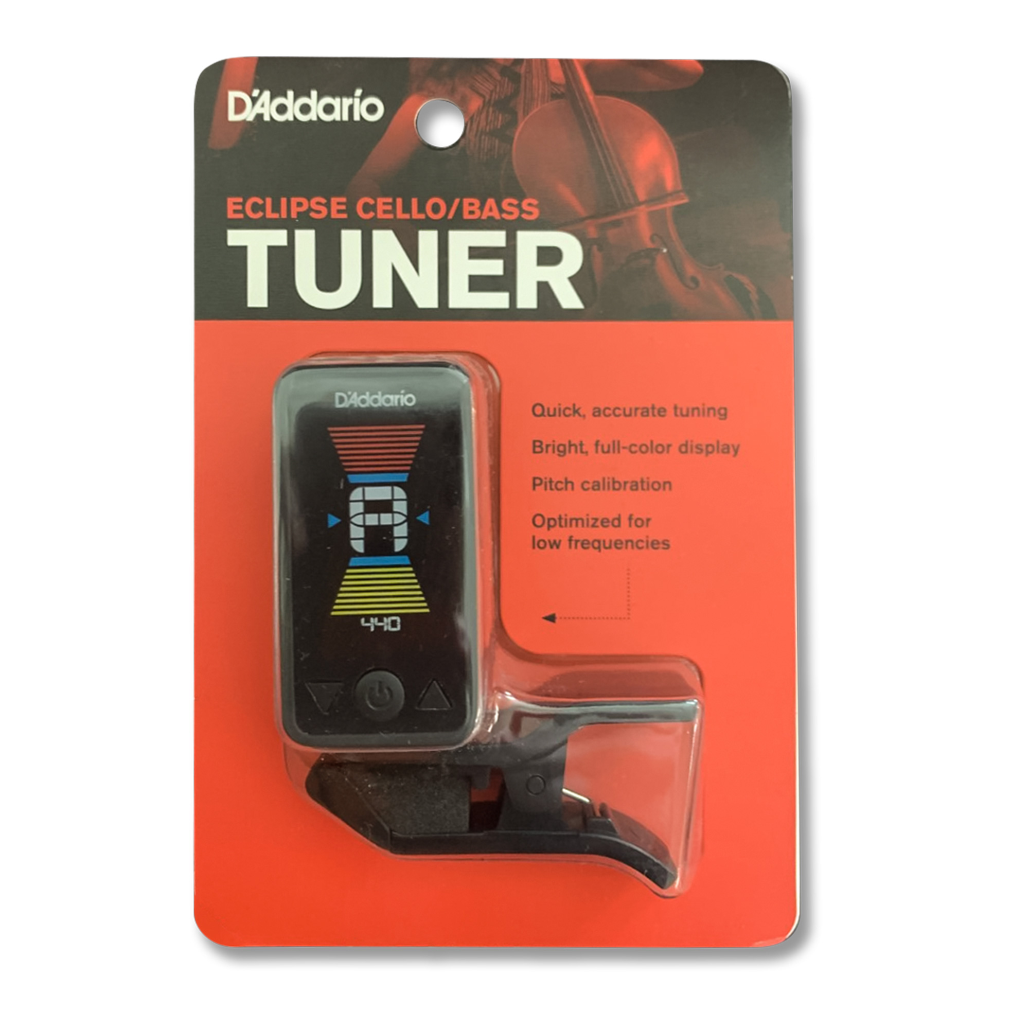 D'Addario Eclipse Cello-Bass Tuner in action