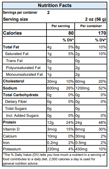 4 oz. everything bagel smoked salmon nutrition