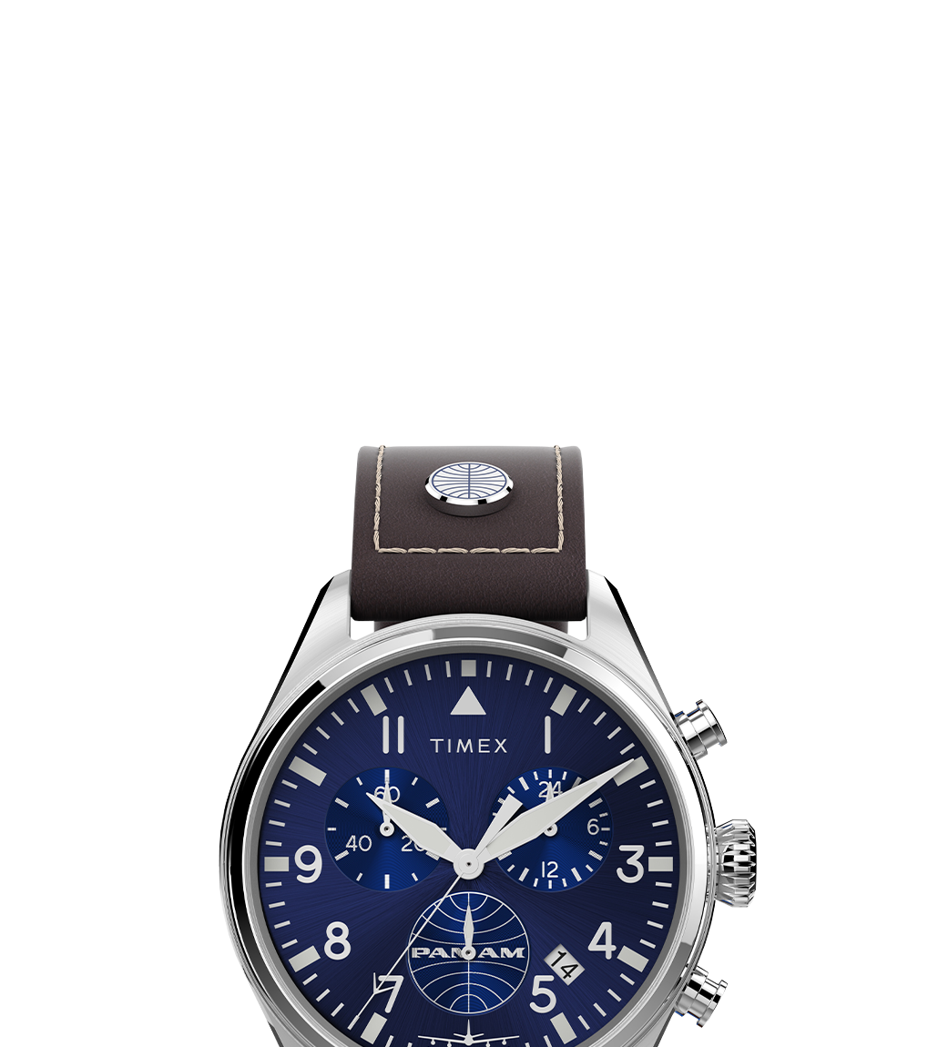 Waterbury traditional chronograph 2025 42mm leather strap watch