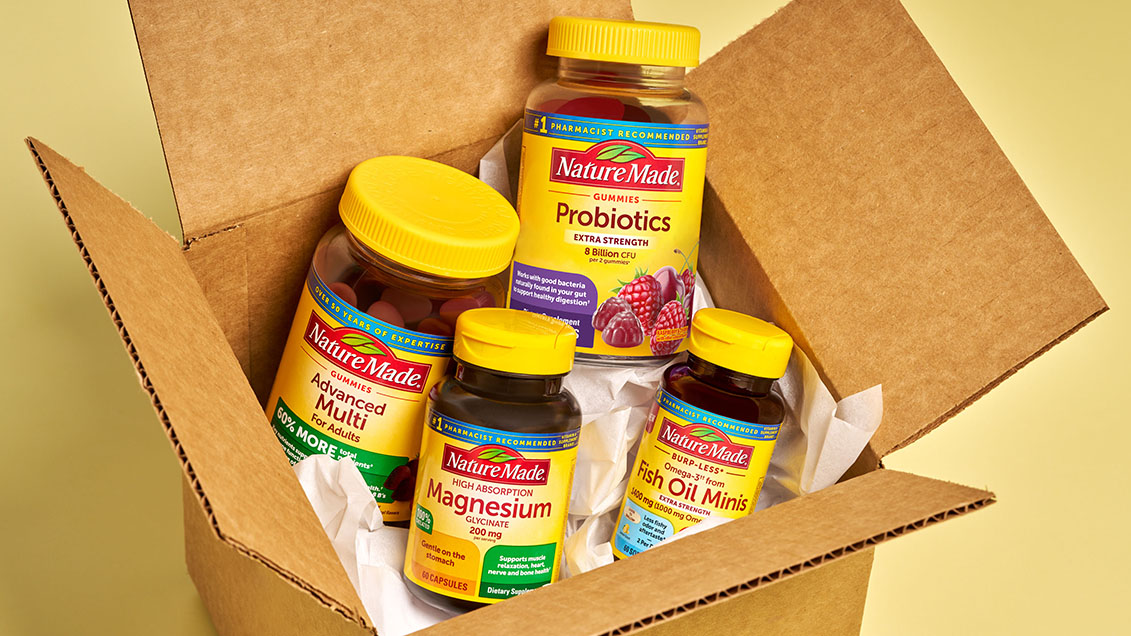 Nature Made Daily 4 Value Pack: Probiotics, Magnesium Glycinate, Fish Oil Minis, and Advanced Multivitamin