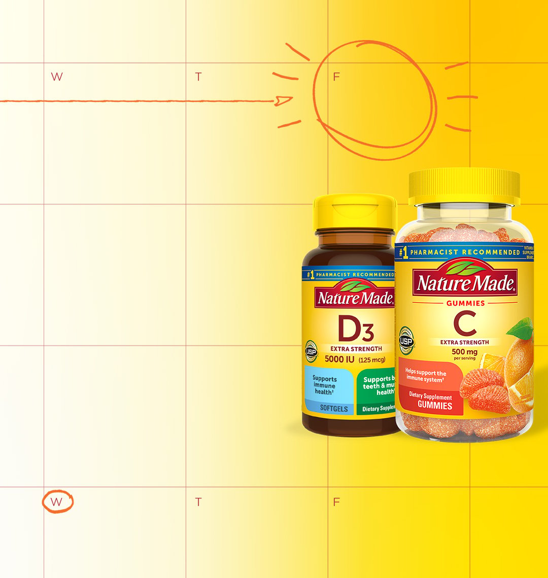 Immune Support Supplements: Vitamin D3 and Vitamin C gummies