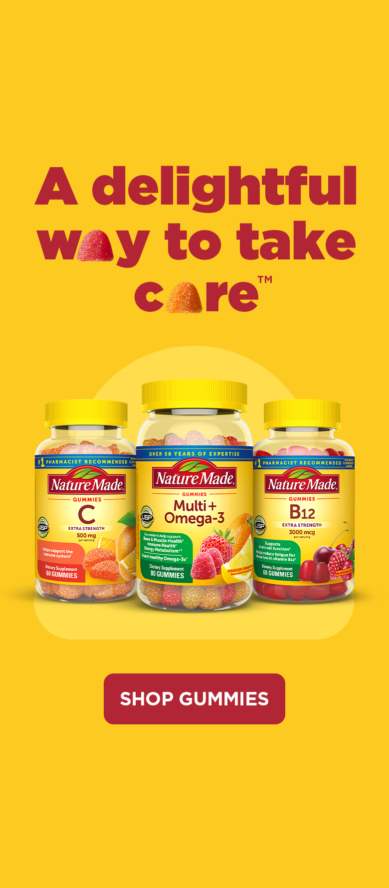 Marketing card for Adult Gummies