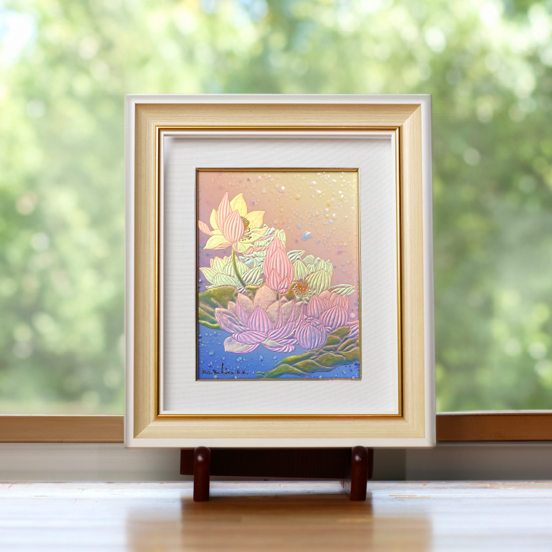 陶彩画_花作品_天上の花_展示イメージ