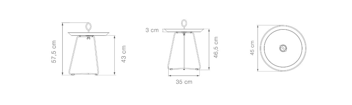 Eyelet Tray Table 70cm - Pistachio dimensions desktop