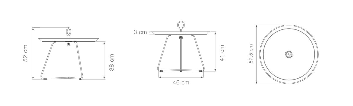 Eyelet Tray Table 70cm - Pistachio dimensions desktop