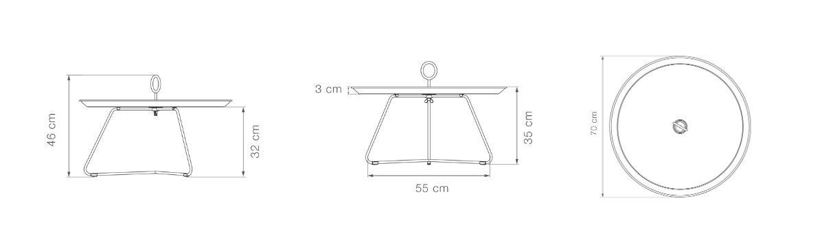 Eyelet Tray Table 70cm - Pistachio dimensions desktop