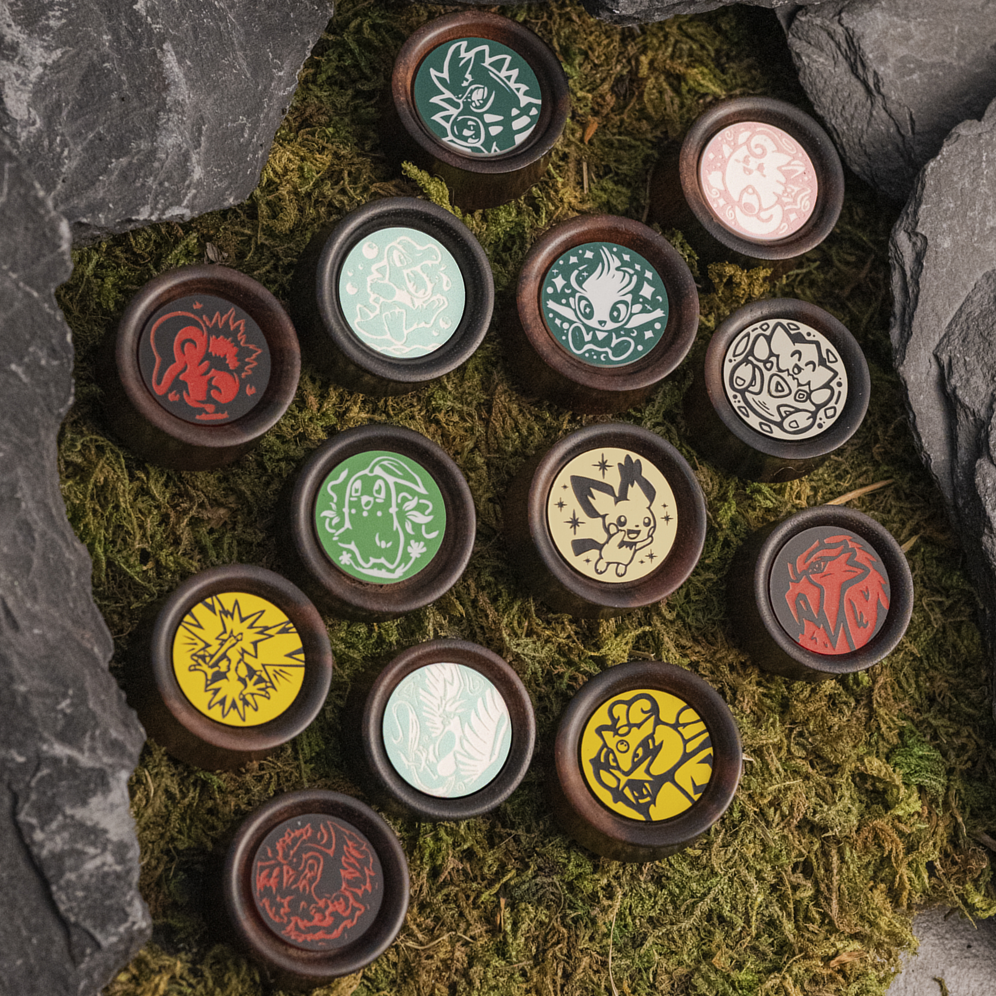  Tyranitar Plug / Gauge - Evergreen & White Inlay Ebony Wood | Convex Double Flare