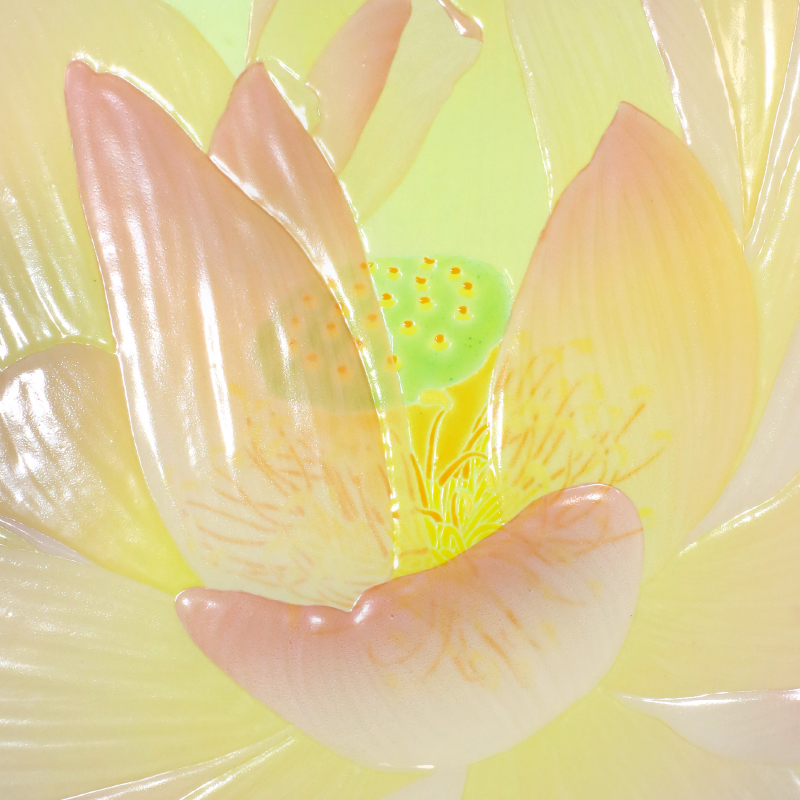 陶板画　　蓮の花 陶板画 蓮の花
