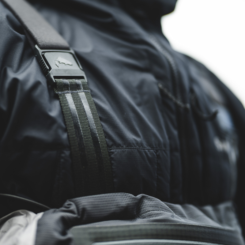 Simms Flyweight Packable Wader featuring waist-high convertability.