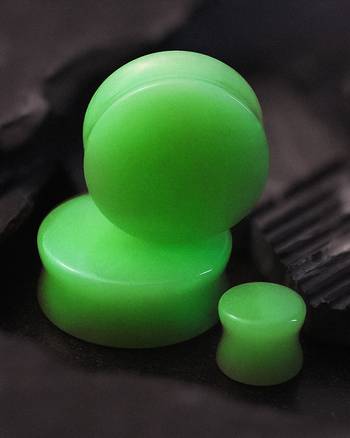 Glow in the dark party Leuchtender Double Flare Stone Plug / Gauge