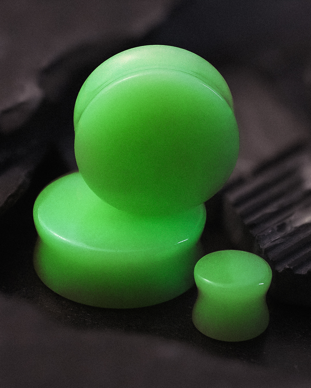Glow in the dark party Glow in the Dark Double Flare Stone Plug / Gauge