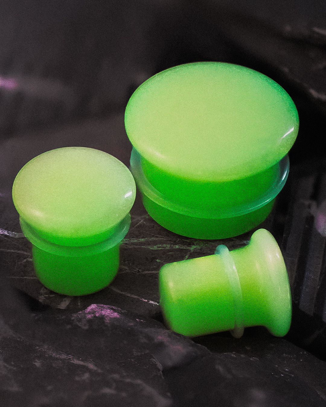 Nightlife party plugs glow in the dark Glow in the Dark Single Flare Stone Plug / Gauge