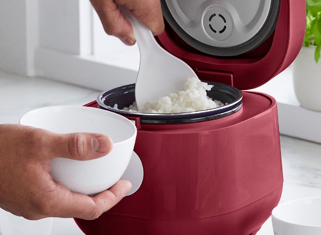 GreenLife 4-Cup Rice & Grains Cooker | Red info card