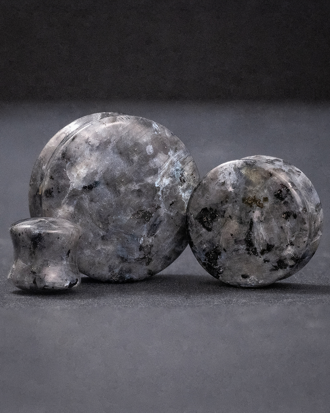 sustainable natural stone  Black Labradorite Stone Plug / Gauge