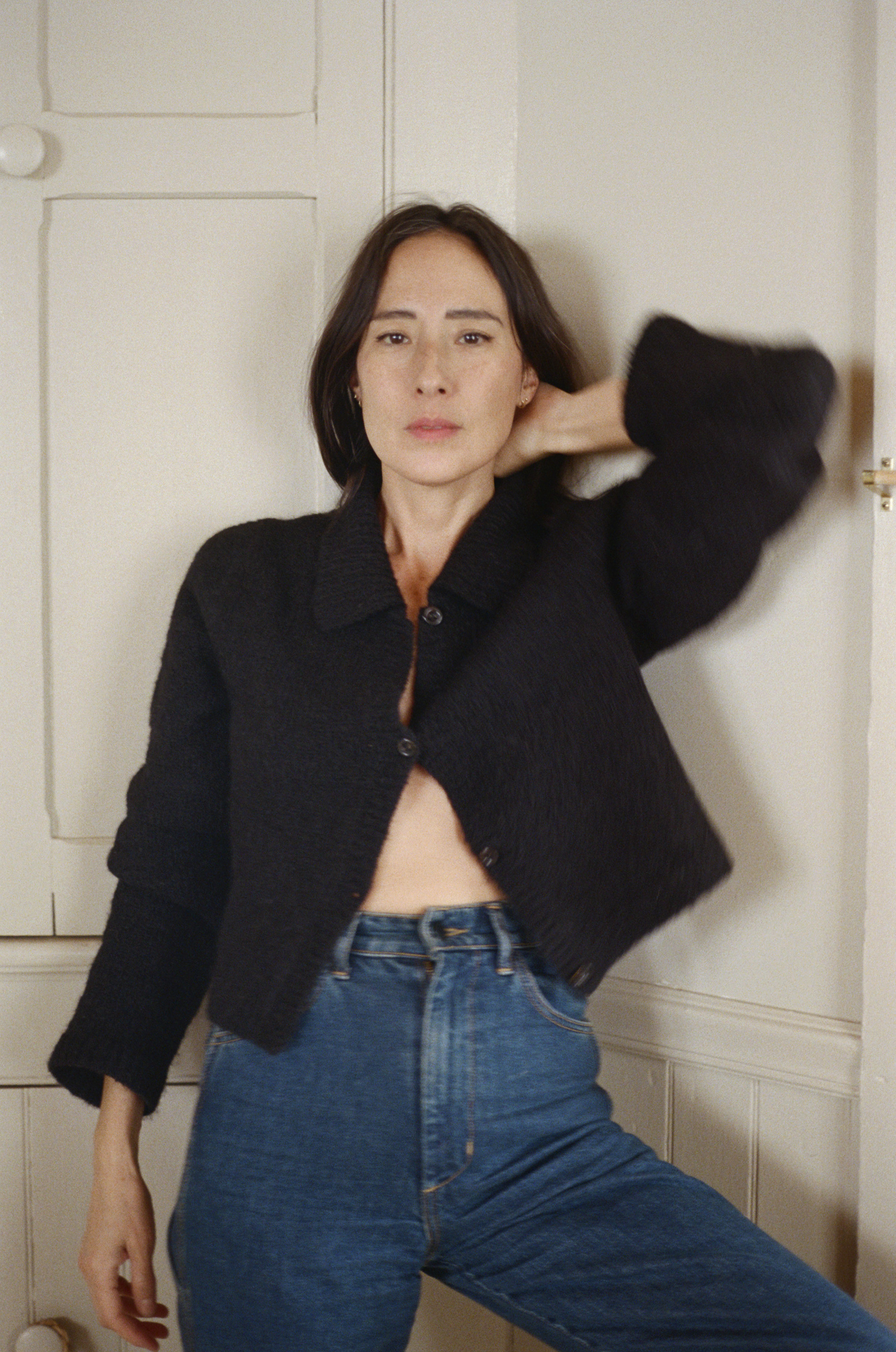 Penny Cardigan, Alpaca Blend, Black | OZMA Penny Cardigan, Alpaca Blend, Black | OZMA