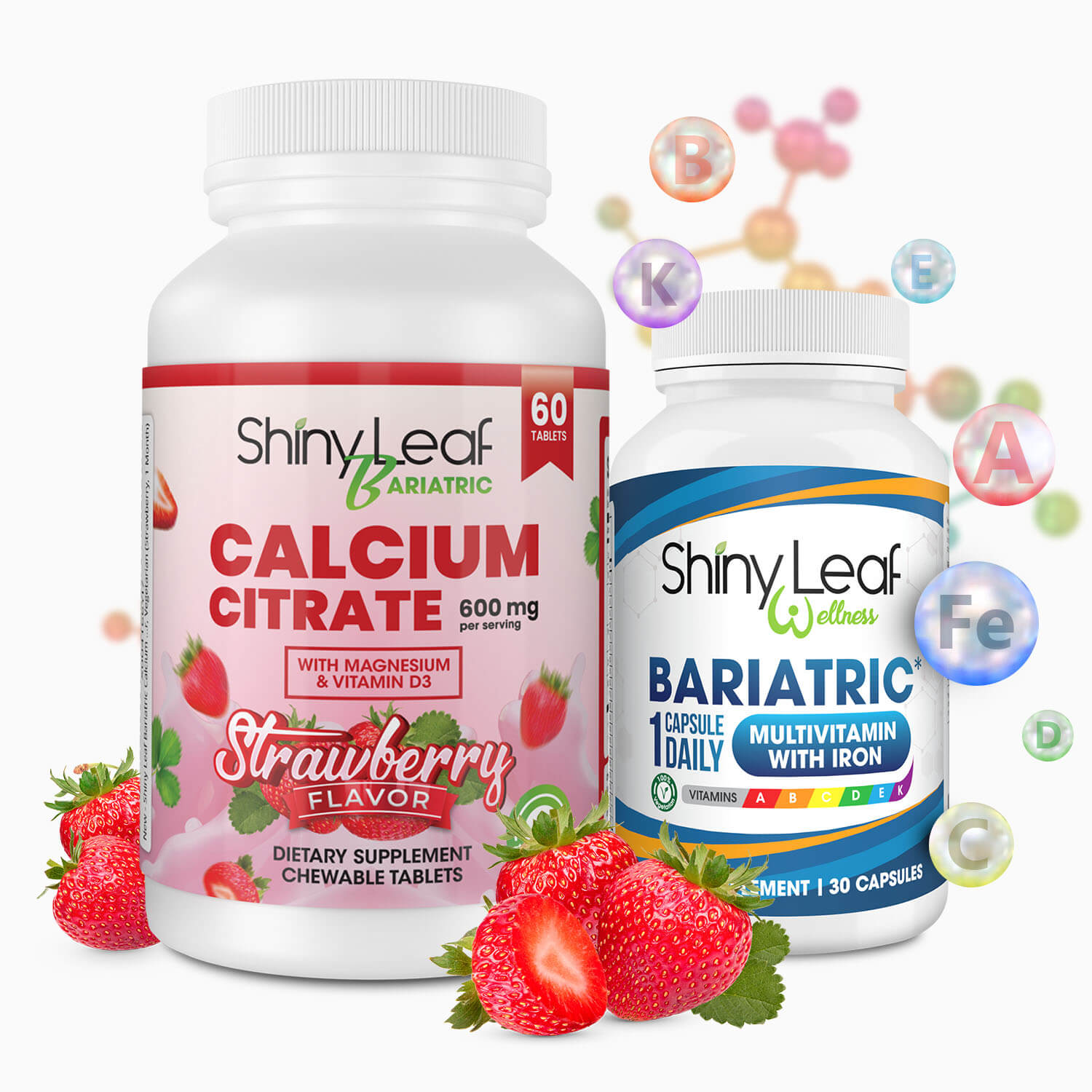 Bariatric Multivitamin with Iron and Chewable Strawberry Calcium What's Inside