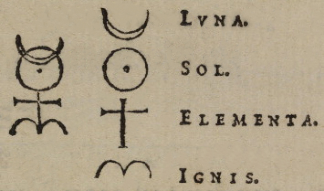 The cross of Dees monadafied represents the moon, the sun, the elements and the fire.