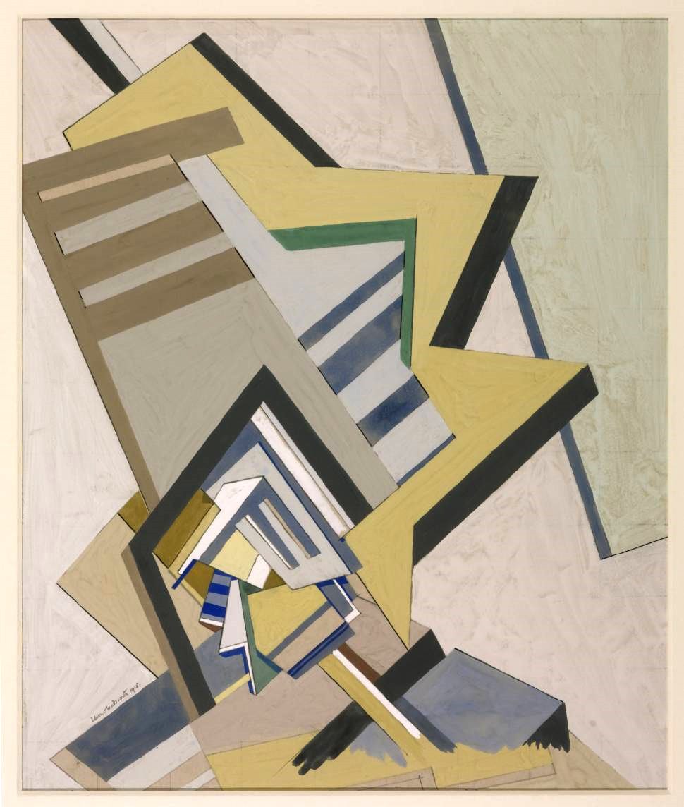 EDWARD WADSWORTH, Abstract Composition (vortex), 1915, (a contributor to the Vorticist movement)