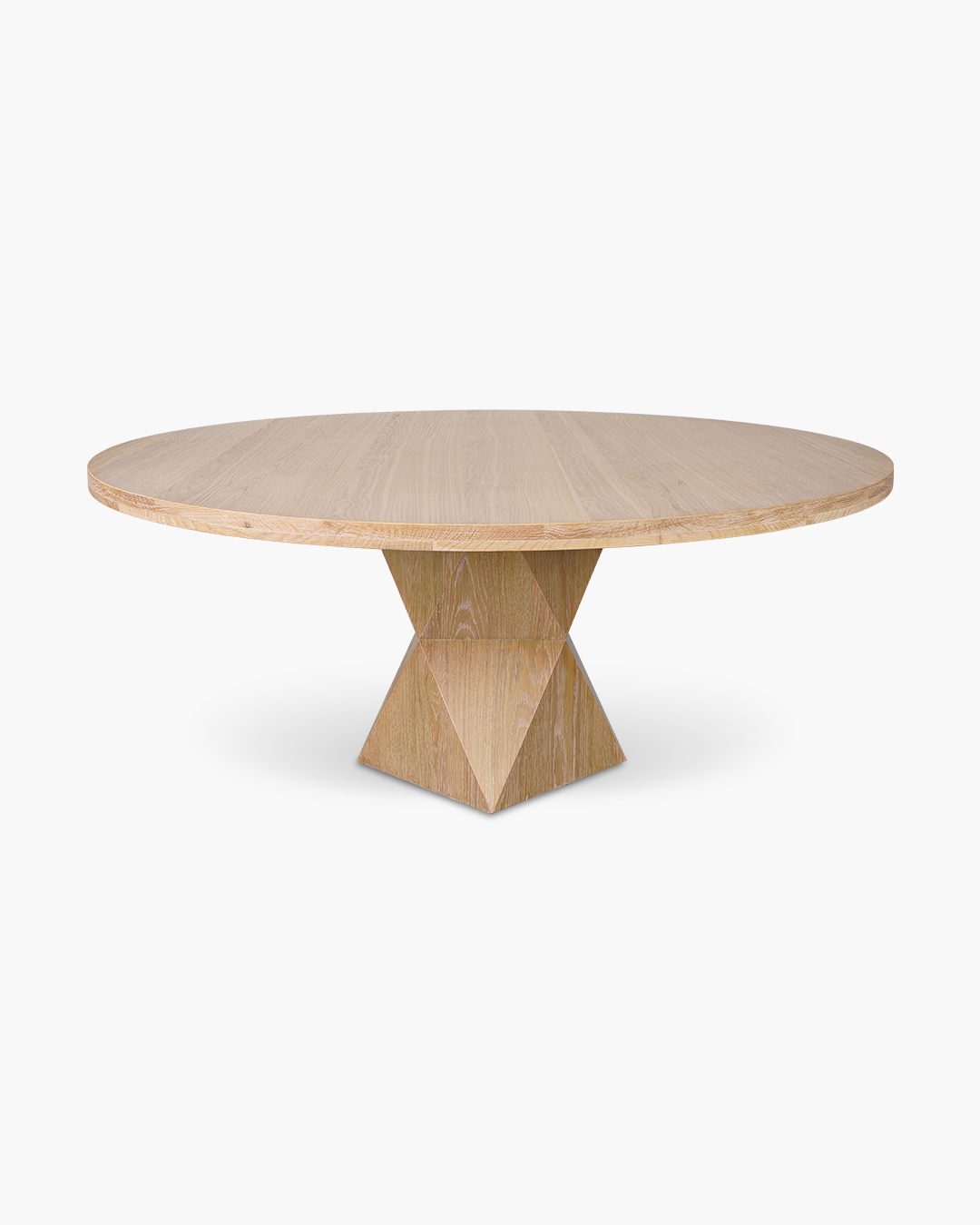 Washed Oak Helix Round Dining Table