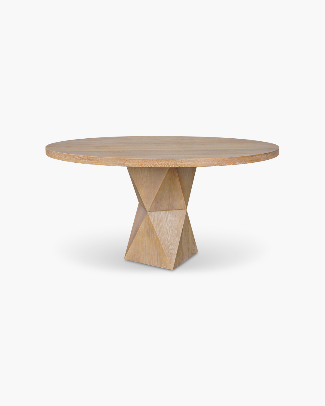 Washed Oak Helix Round Dining Table