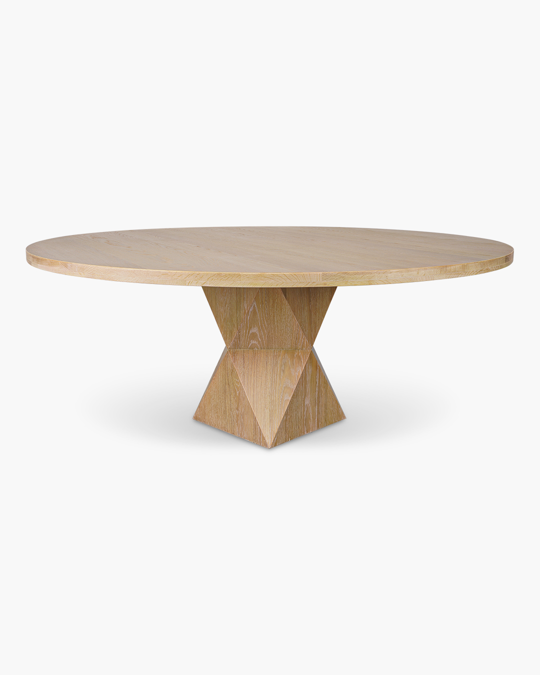 Washed Oak Helix Round Dining Table