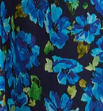 Blue floral print batwing sleeve blouse