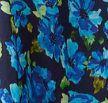 Blue floral print batwing sleeve blouse