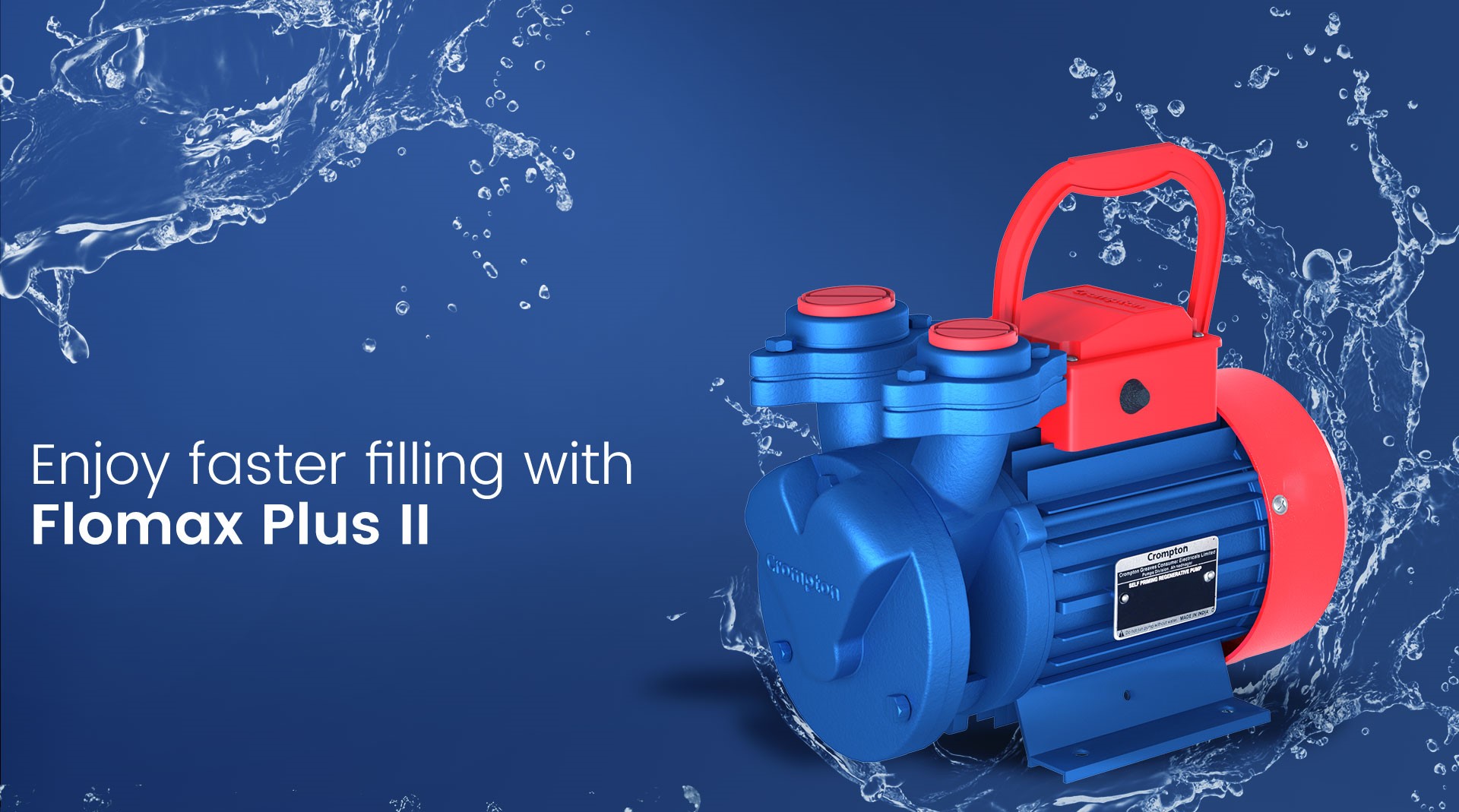 FLOMAX PLUS II Mini Self Priming Regenerative Pump 0.5 HP Buy FLOMAX PLUS II Mini Self Priming Regenerative Pump 0.5 HP Online at Best Price Crompton