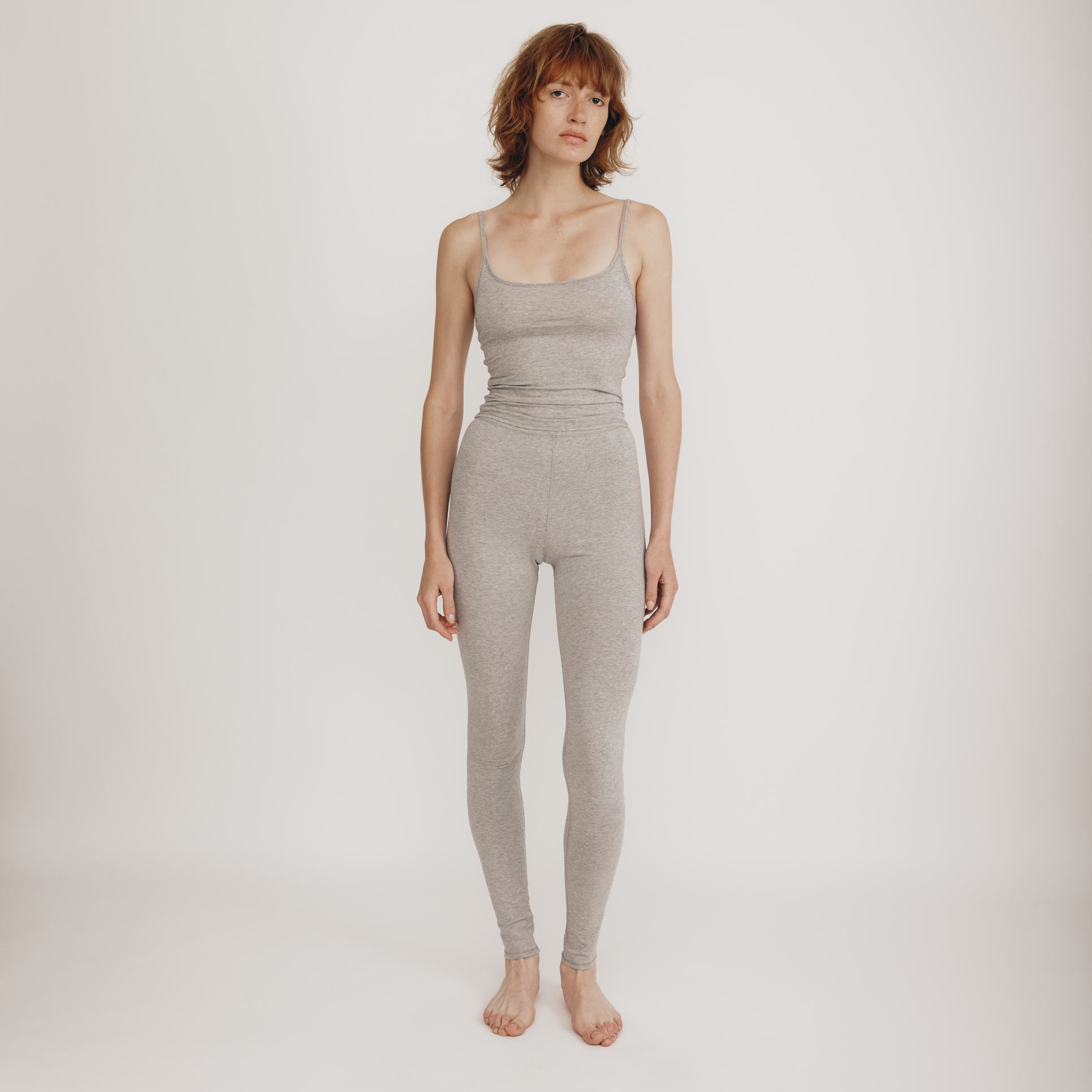 Kryptic Women Cotton,Solid Grey melange colour Ankle length Leggings