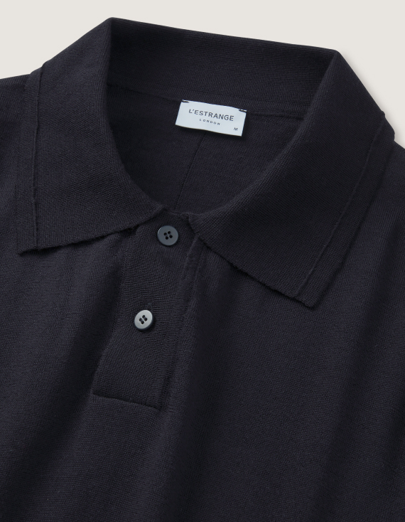 The Long Sleeve Polo || Navy | Merino Wool – LESTRANGE | 
