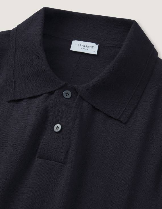 The Long Sleeve Polo || Navy | Merino Wool – LESTRANGE