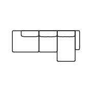 3-Piece L with Right Side Chaise