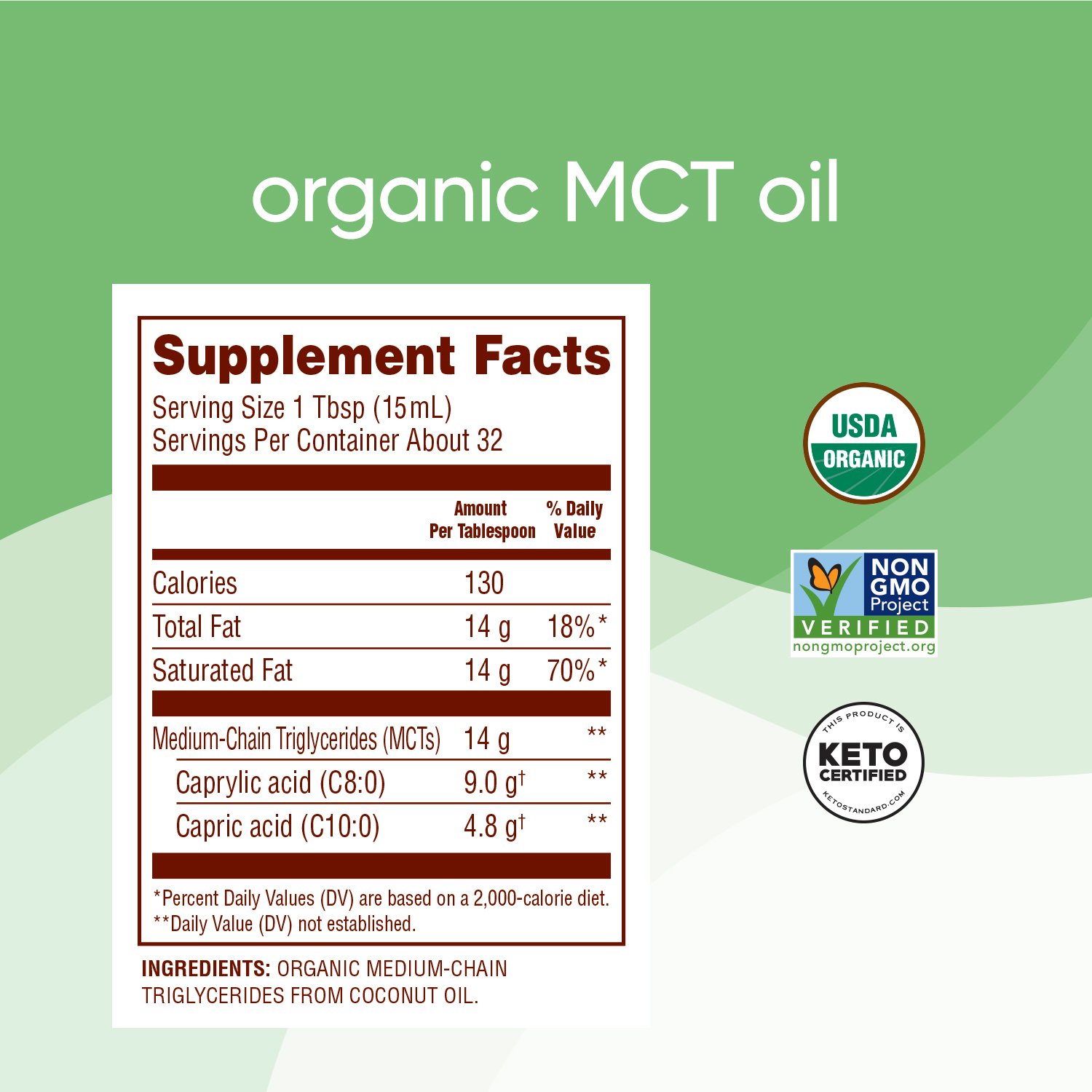 Flora Organic MCT Oil  14g Medium-Chain Triglycerides Oil