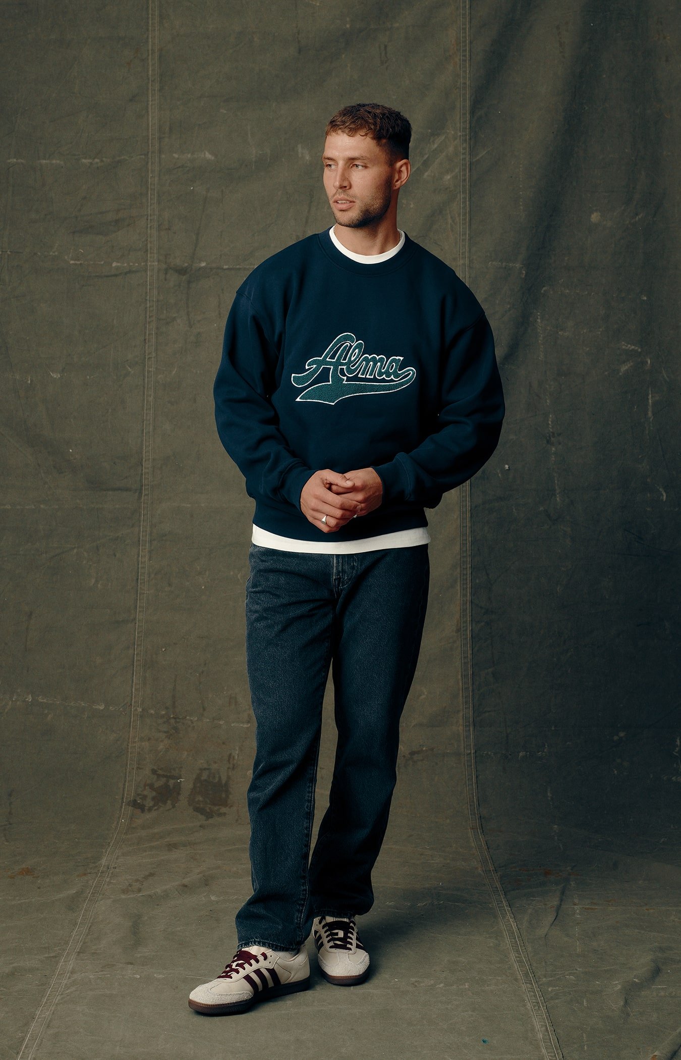 Alma Applique Sweatshirt | Navy