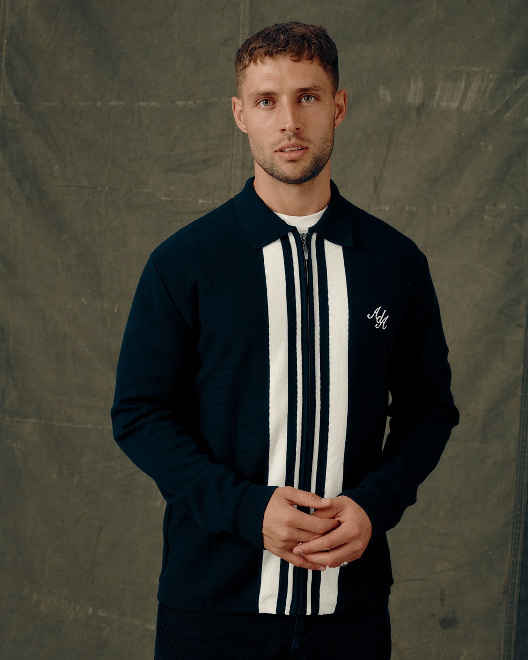 Pavo Strip Knit Shirt | Navy