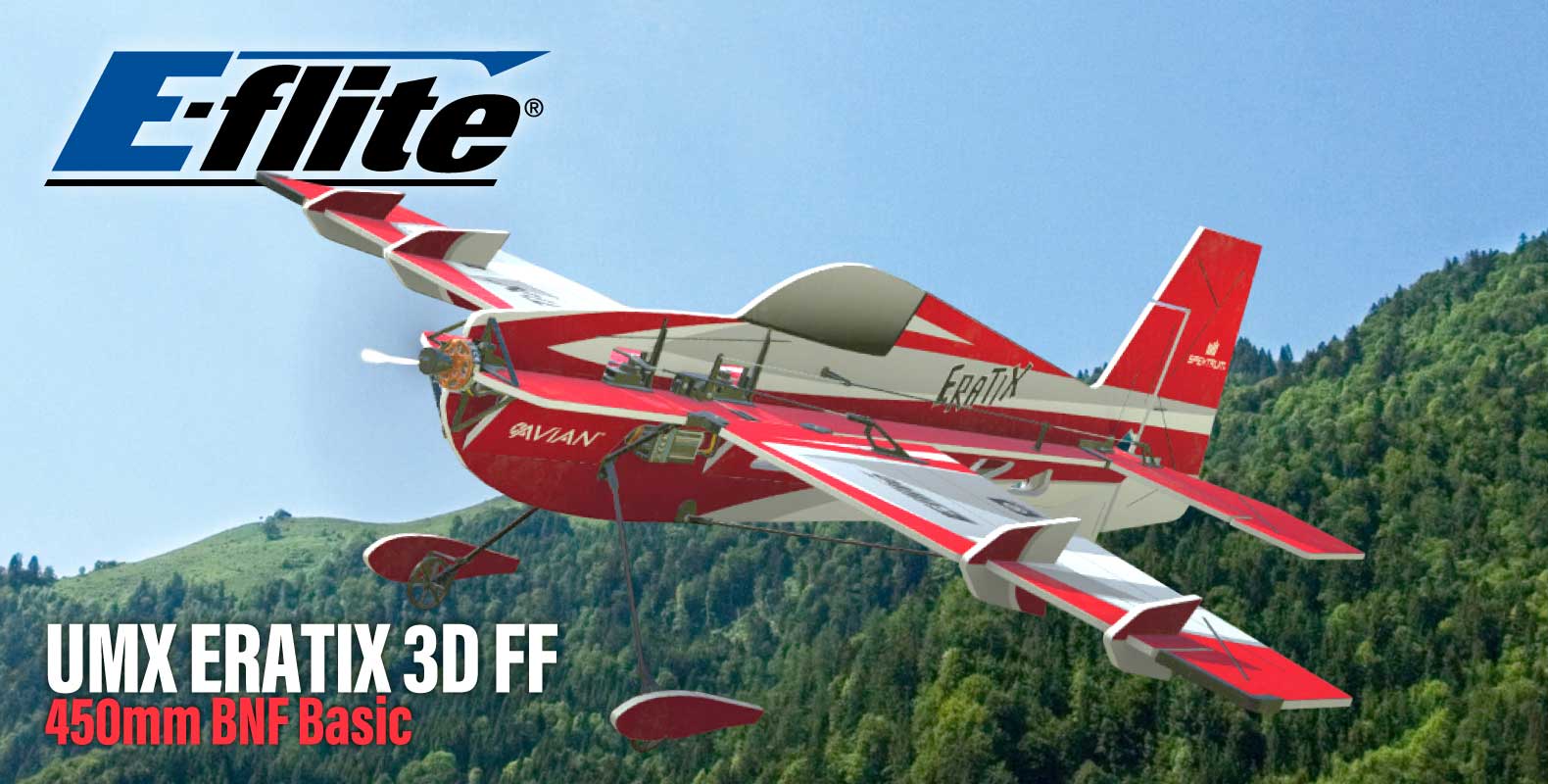 E-flite UMX Eratix 3D Flat Foamy 450mm BNF Basic at Metro Hobbies
