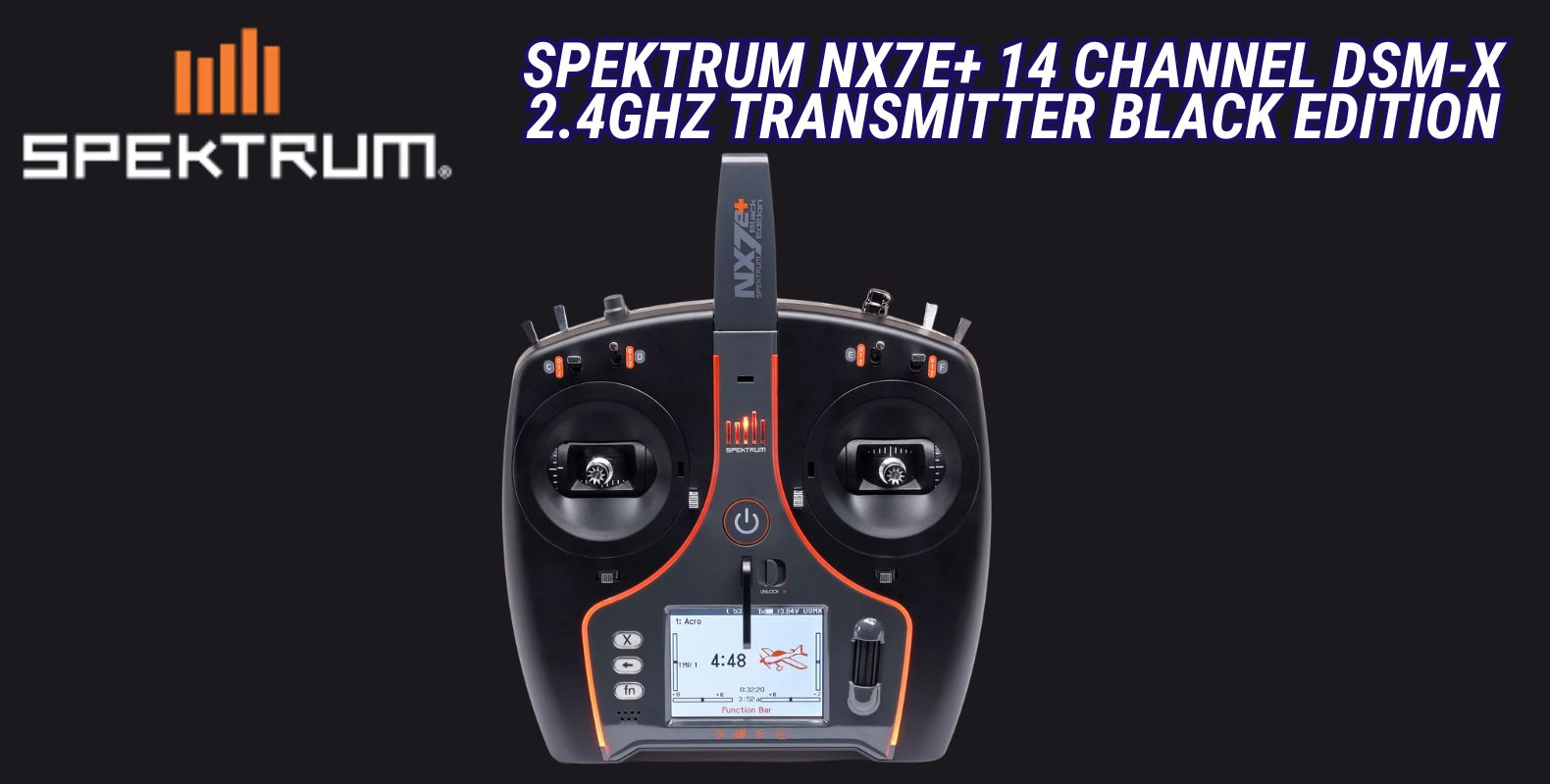 Spektrum NX7e+ 14 Channel DSM-X 2.4GHz Transmitter Black Edition SPMR7120