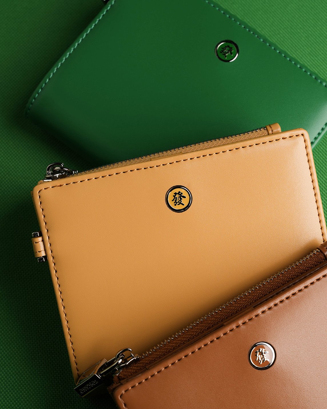 Mahjong Bifold Wallet (Bold Green) - Tocco Toscano