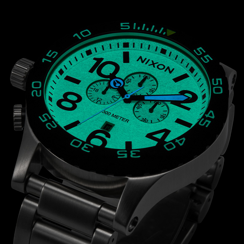 The Night Vision Collection 51-30 chrono showing full lume dial.