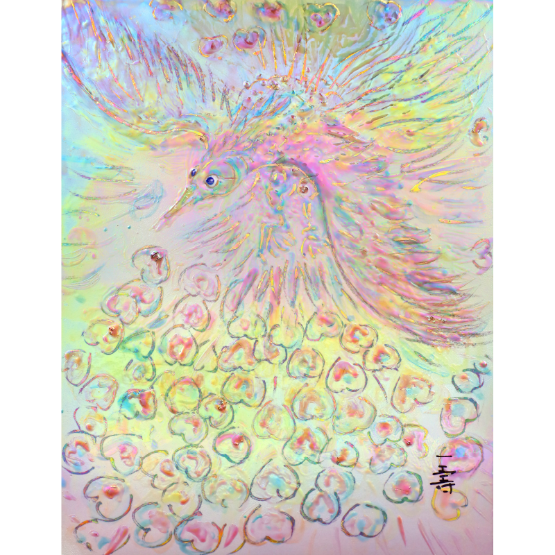 陶彩画_自在作品_永遠の鳥_全体